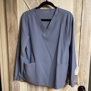 Mandala Blue V-Neck Scrub Top